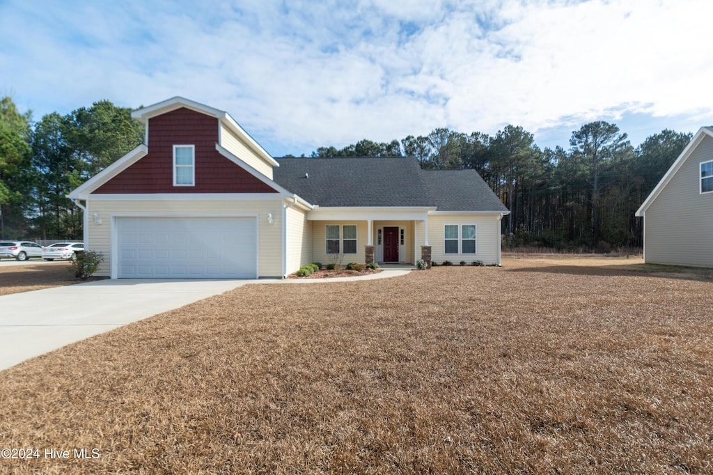 view of front of house with a garage