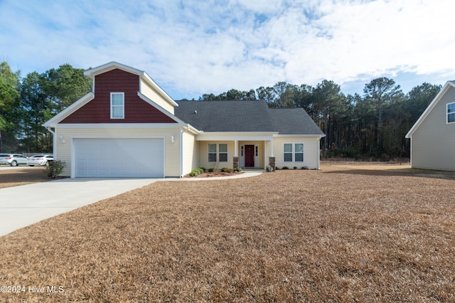 view of front of house with a garage