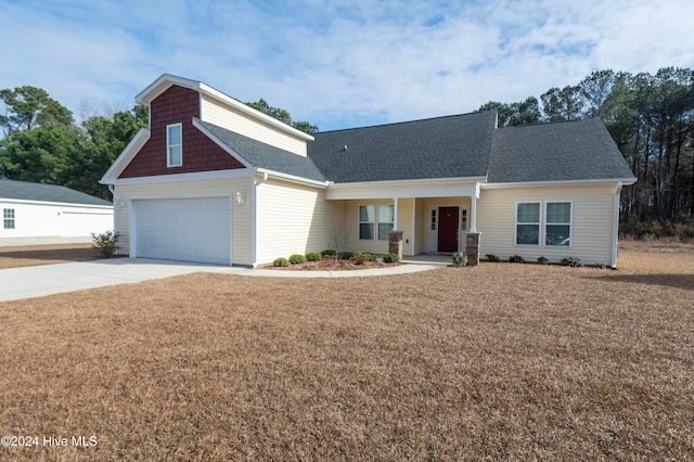 view of front of property featuring a garage