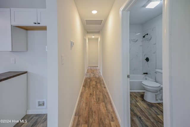 hall featuring dark hardwood / wood-style floors