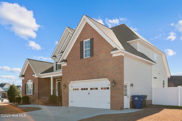 view of front of property featuring a garage