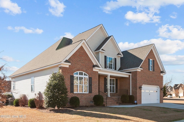 view of property featuring a garage