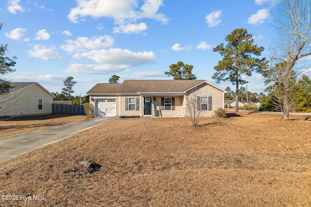 ranch-style home with a garage