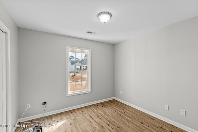 empty room featuring light wood-type flooring