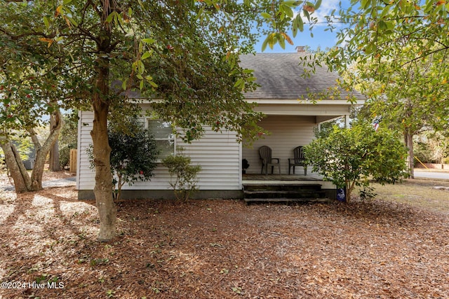 exterior space with covered porch