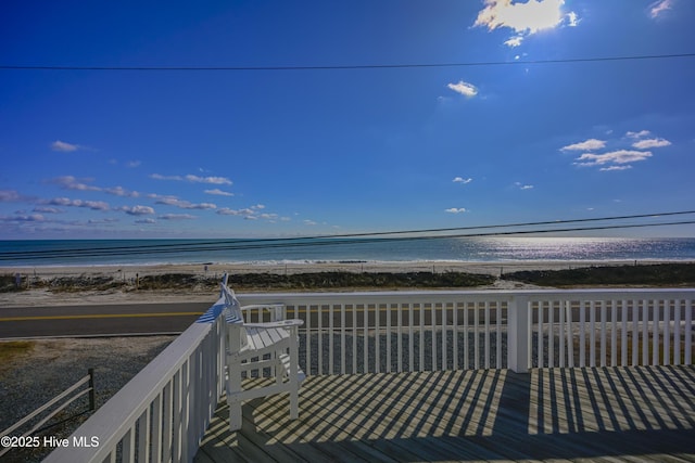 property view of water featuring a view of the beach