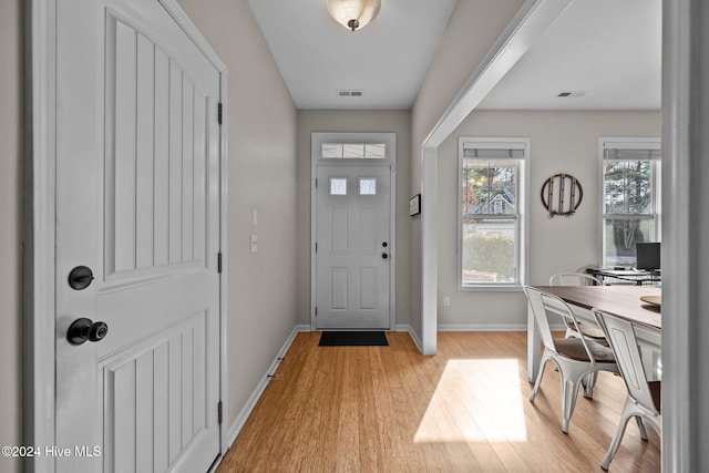 foyer entrance featuring light hardwood / wood-style flooring