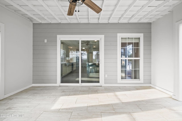 exterior space with a patio area and ceiling fan