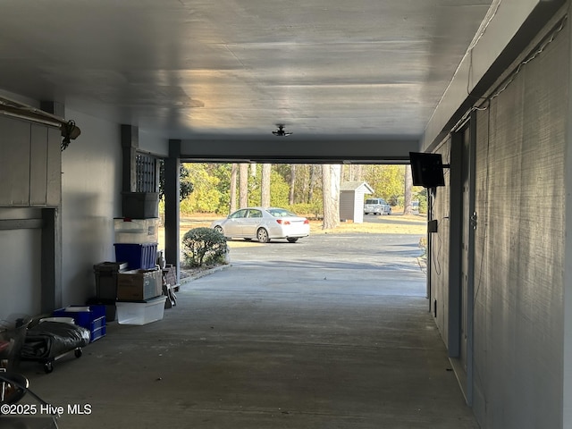 interior space with a carport