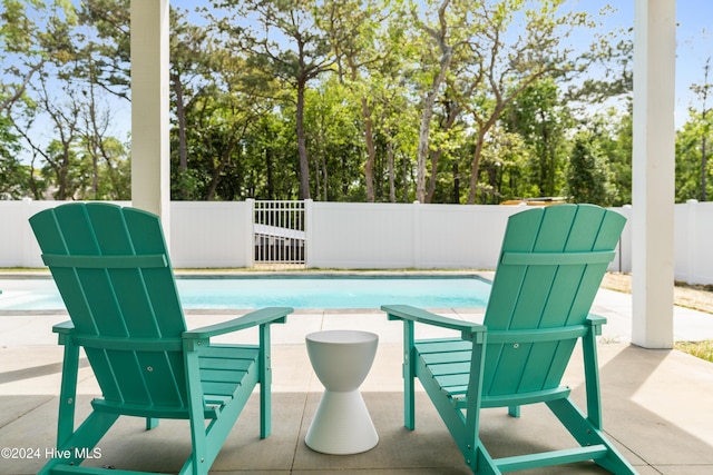 view of pool featuring a patio