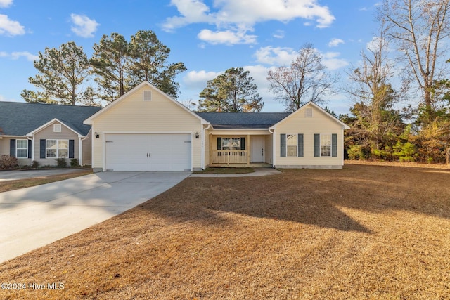 single story home featuring a garage