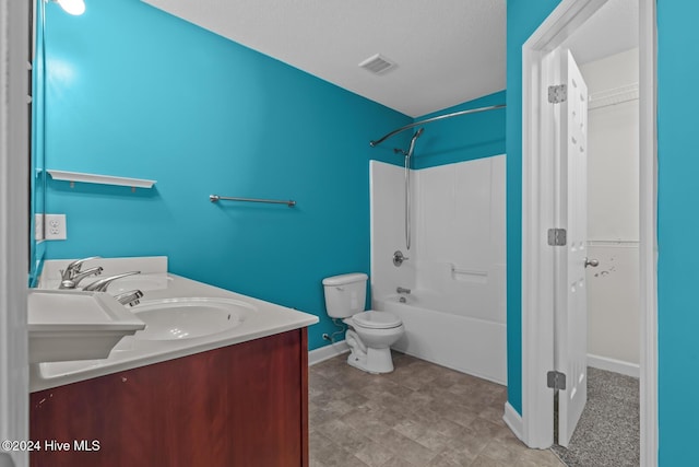 full bathroom featuring vanity, toilet, and shower / bathtub combination