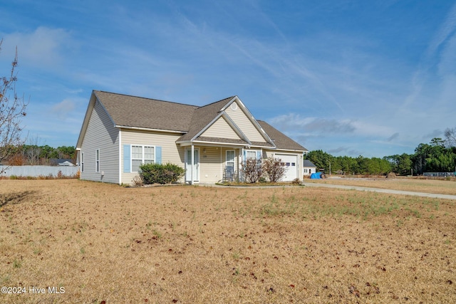 view of front of home with a front yard