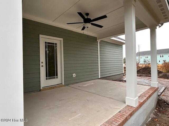 view of patio / terrace with ceiling fan