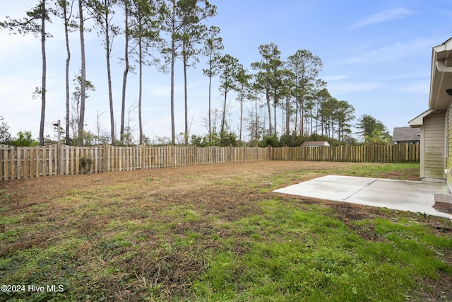 view of yard with a patio area