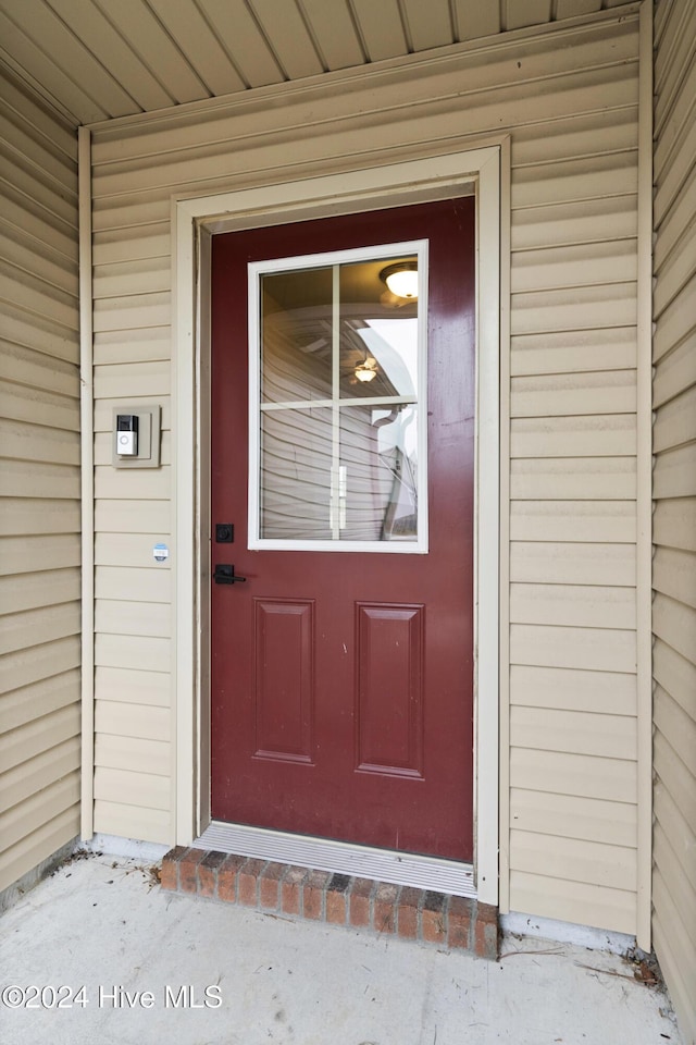 view of doorway to property