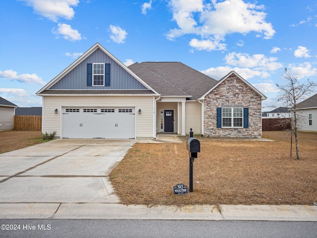 view of front of house with a garage