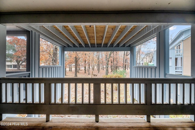 view of unfurnished sunroom