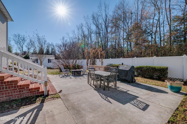 view of patio featuring area for grilling