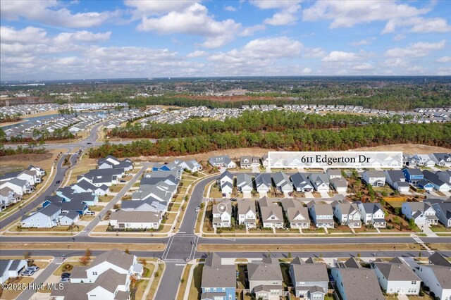 611 Edgerton Dr, Wilmington, NC 28412 - bird's eye view featuring a water view and a residential view