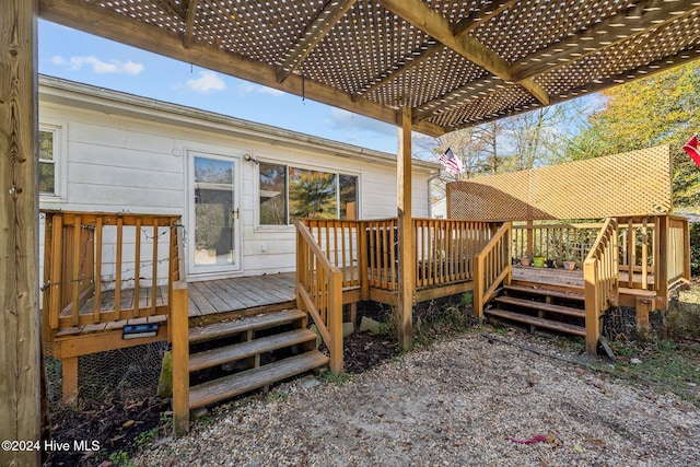 deck with a pergola