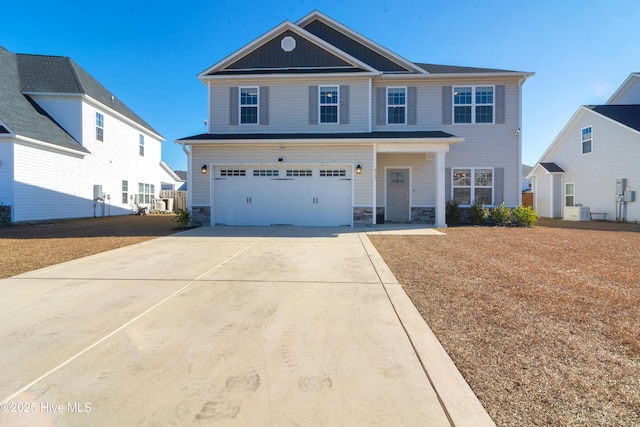 view of front of house with a garage