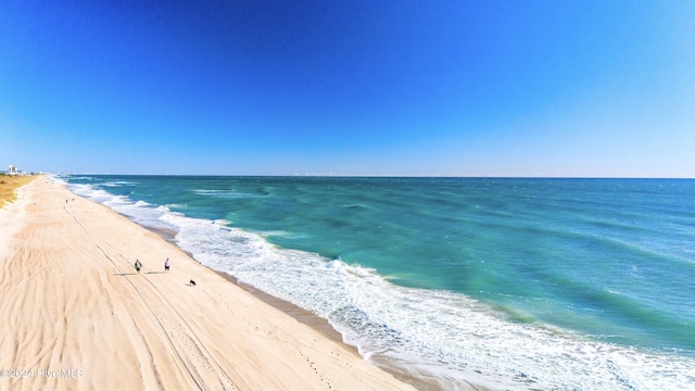 view of water feature featuring a beach view