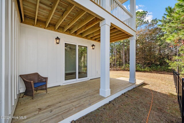 view of patio with a wooden deck