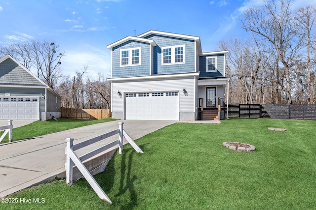 front of property featuring a garage and a front yard