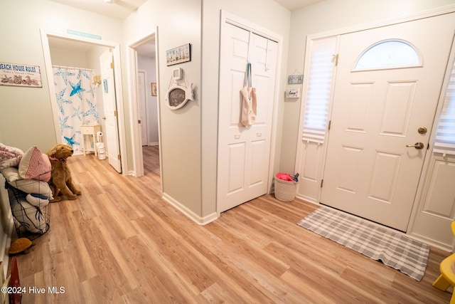 entryway featuring light hardwood / wood-style floors