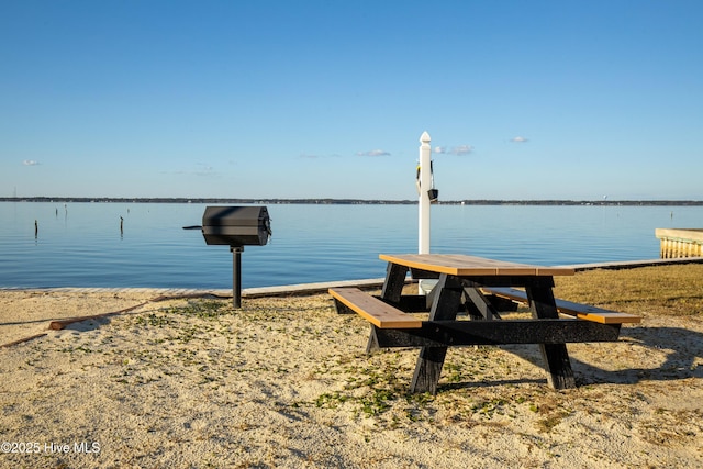 view of community featuring a water view