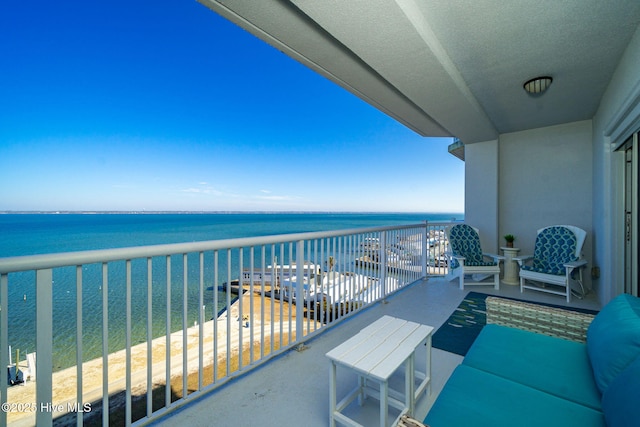balcony with a water view