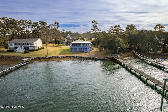 view of water feature featuring a boat dock