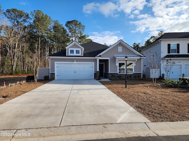 view of front of house with a garage