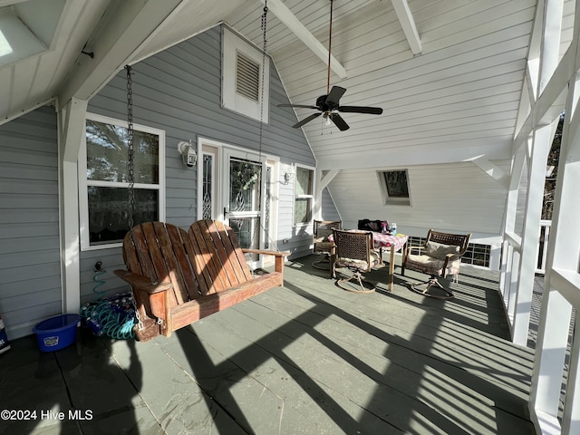 deck with ceiling fan