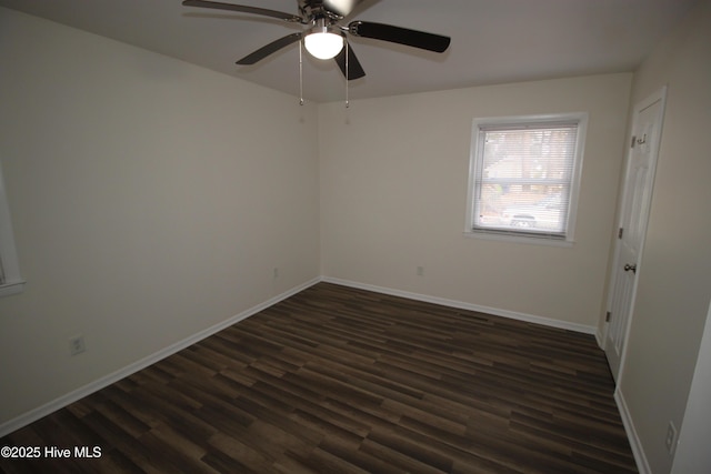 empty room with dark wood-type flooring