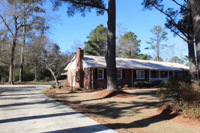 view of single story home