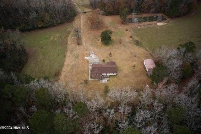 drone / aerial view with a rural view