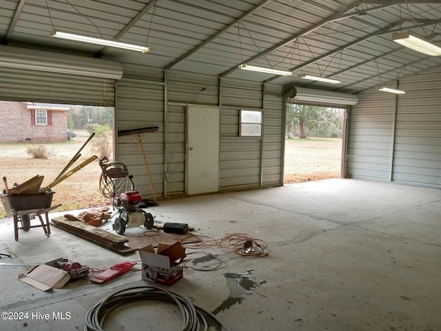 view of garage