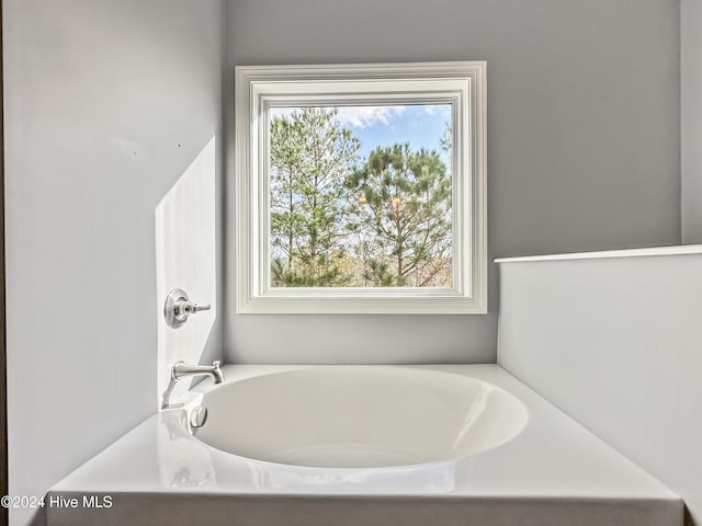 bathroom with a tub