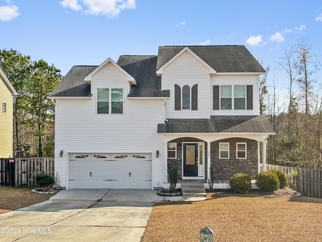 view of property with a garage