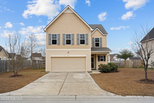 front facade featuring a garage