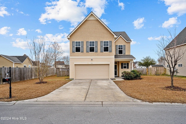 front facade with a garage