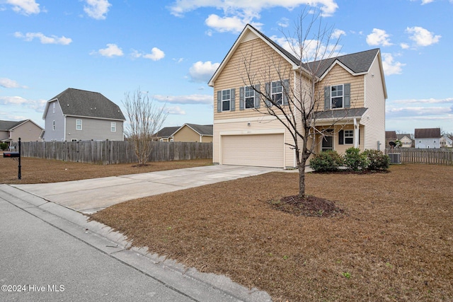 view of property with a garage