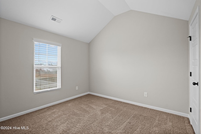 interior space featuring lofted ceiling