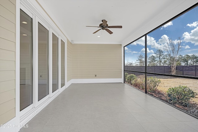4450 Old Towne St, Wilmington, NC 28412 - unfurnished sunroom with a ceiling fan