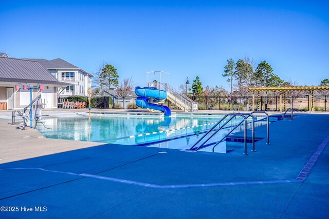 4450 Old Towne St, Wilmington, NC 28412 - community pool featuring a water slide and a patio