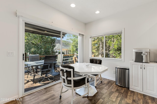 dining room featuring dark hardwood / wood-style floors