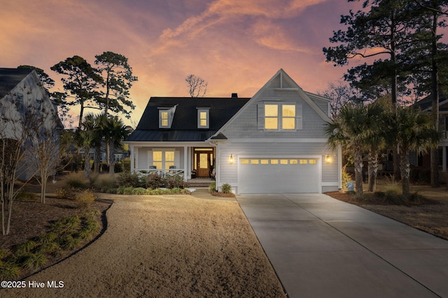 view of front of home featuring a garage