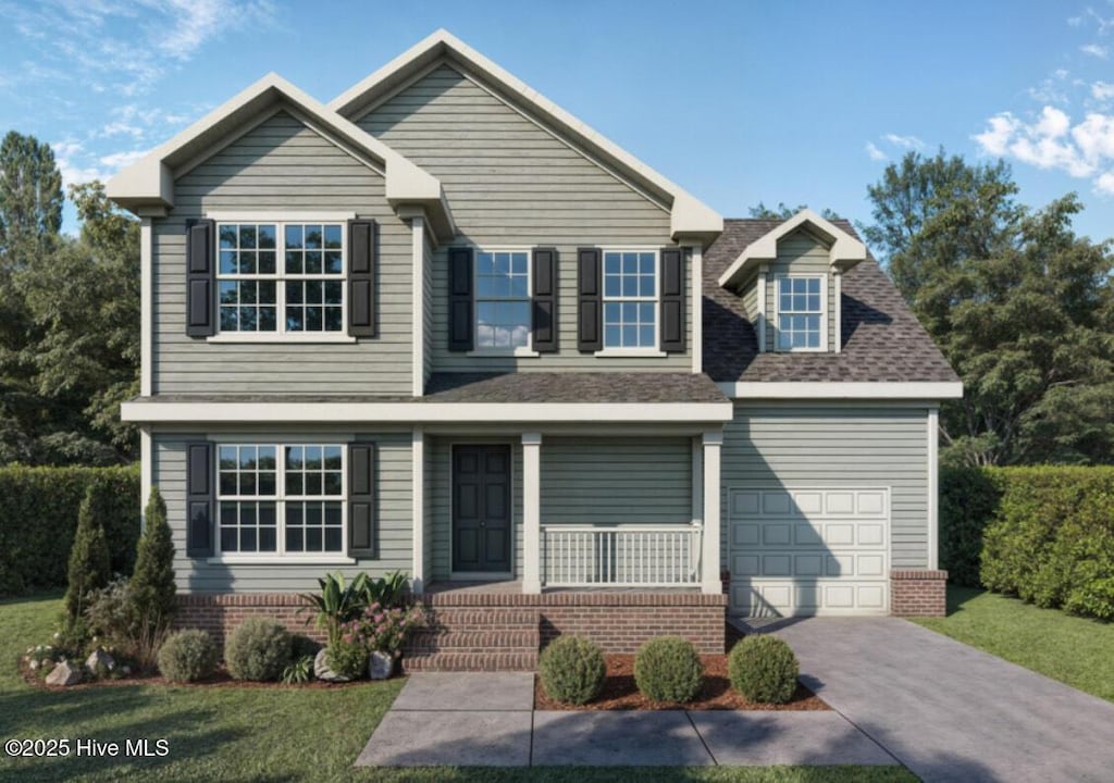 view of front of house with a garage